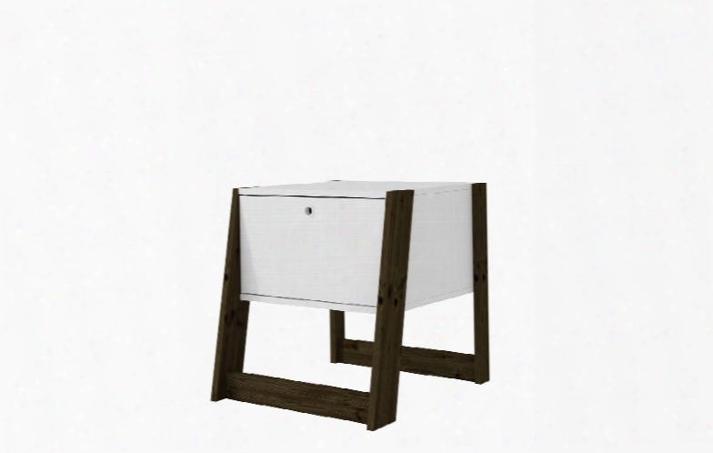 112amc143 Salvador Nightstand With 1 Drawer In White And Dark