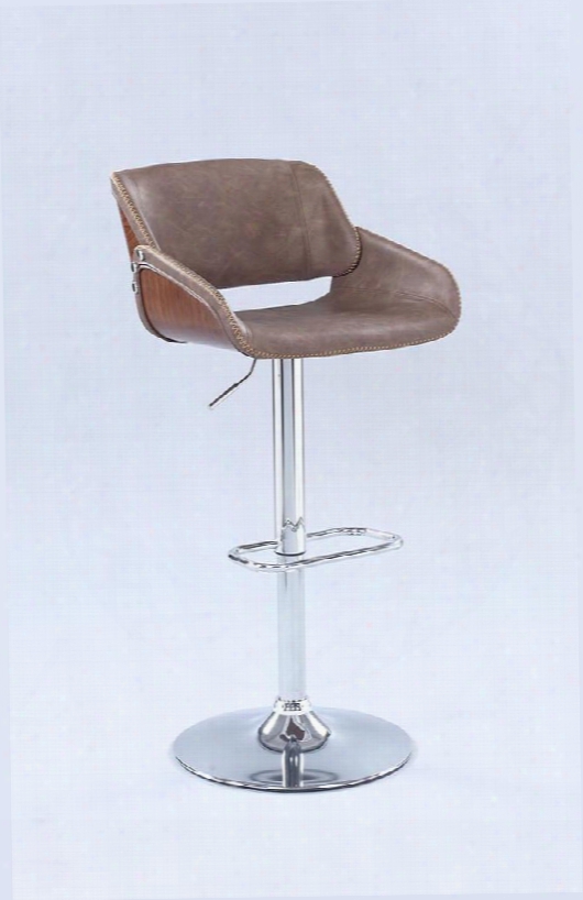 1315-as-brw Pneumatic Bentwood Saddle Seat Adjustable Stool With Stitching In