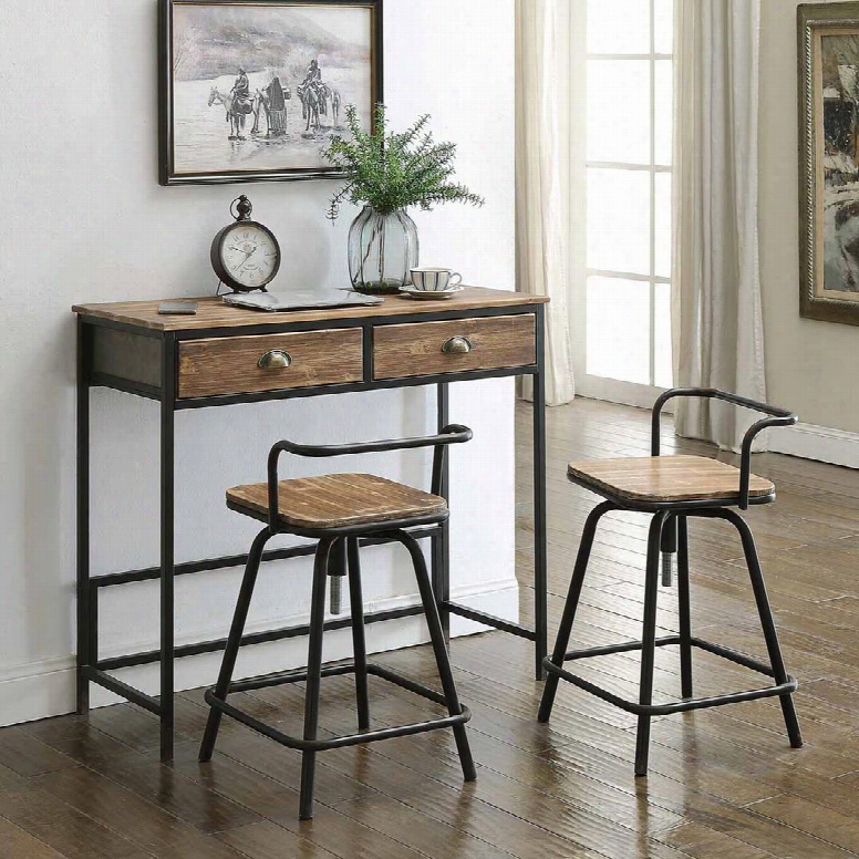 162005 Industrial Collection Urban Loft Breakfast Table With Two Swivel