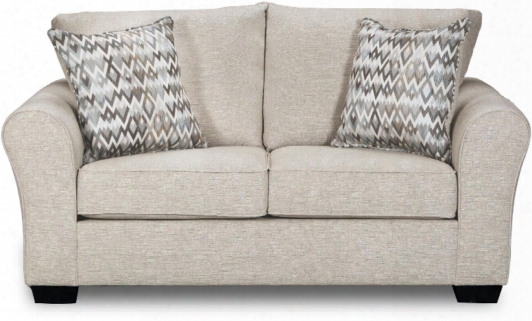 1657-02 Boston Linen 70" Loveseat With Toss Pillows Included Chevron Pattern Made In The U.s.a. Hardwood Lumber Frames And Solid Fabric