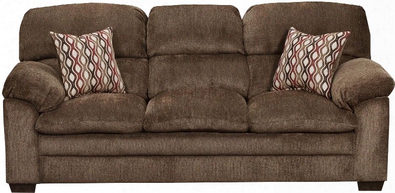 3683-03 Harlow Chestnut 86" Couch With Accent Pillows Included Pillow Top Seat Cushions Hardwood Lumber Frames Made In U.s.a And Plush Chenille