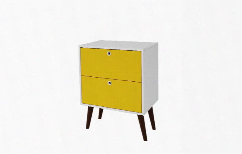 66amc142 Taby 2- Drawer Nightstand In Yellow And