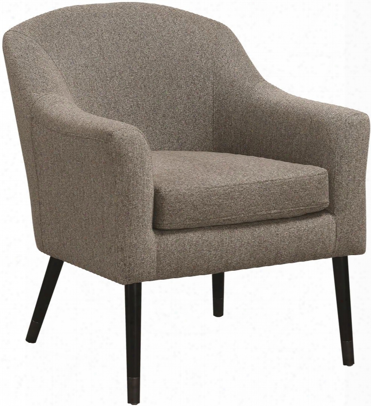 Accents Collection 903378 20" Accent Chair With Mid-century Design Black Tapered Legs Flared Arms Metal Leg Caps And Woven Fabric Upholstery In Grey