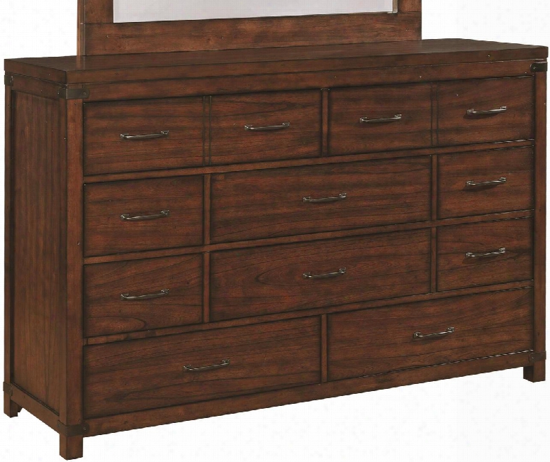 Artesia Collection 204477 65" Dresser With 10 Drawers Black Lined Top Drawers Metal Hardware Asian Hardwood And Mindy Veneer Construction In Dark Cocoa