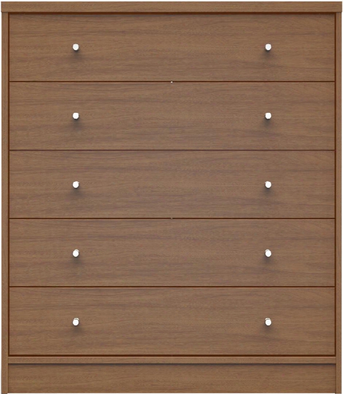 Astor 2.0 Collection 60851 32" Dresser 5 Full Extension Drawers Round Metal Drawers Knobs And Closed Base Ih Maple