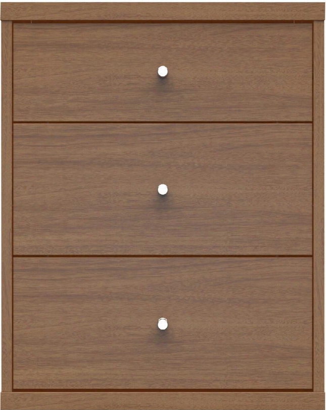 Astor 2.0 Collection 72151 18" Nightstand 3 Full Extension Drawers Round Metal Drawers Knobs And Closed Base In Maple