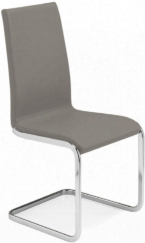 Aurora Collection Tc-2020-t 40" Dining Chair By Talenti Casa With Chrome Legs Made In Italy And Leather Upholstery In Taupe