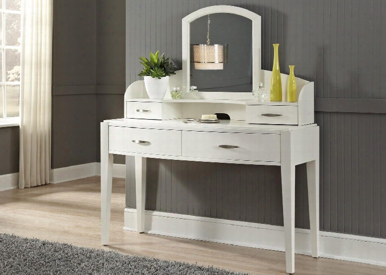 Avalon Ii  Collection 205-ybr-vn 49" Vanity Set With 4 Drawers Desk Hutch Mirror Pine And Poplar Solids Wood Product Construction In White Truffle