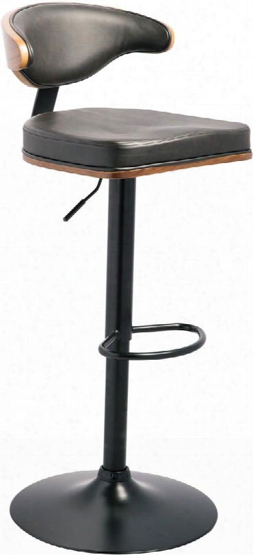 Bellatier Collection D120-330 Tall Swivel Barstol With Faux Leather Upholstered Seat Plywood Accented Stool Frame And Seat In Black And