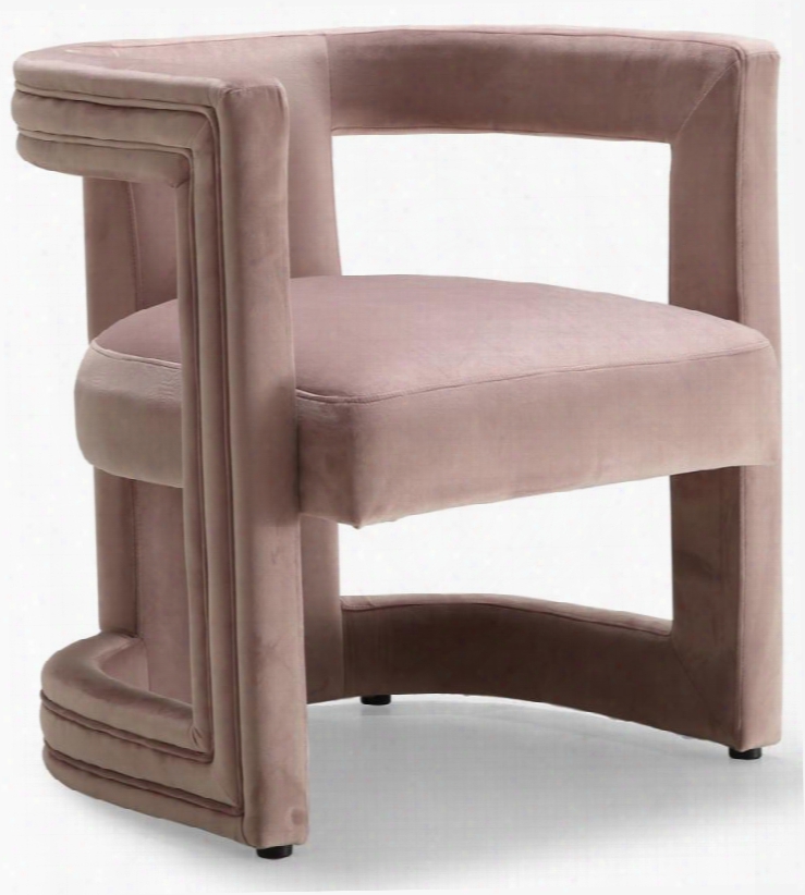 Blair Collection 530pink 26" Accent Chair With Velvet Barrel Design And Contemporary Design In