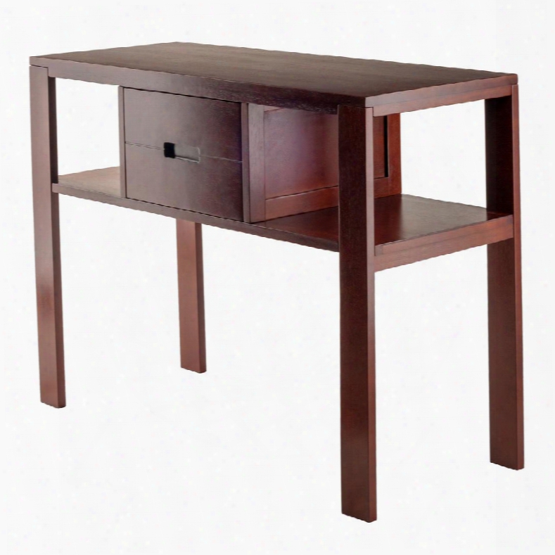 Bora Collection 94743 40" Console Table With 1 Drawer 2 Open Shelves And Clean Line Design In