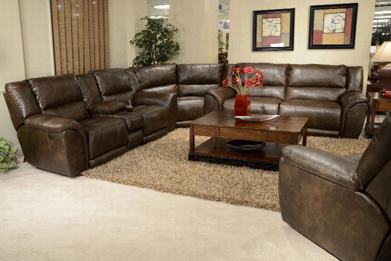 Carmine Collection 64151-8-9-1223-19/3023-19 3-piece Sectional With Power Reclining Sofa Wedge And Power Reclining Loveseat In