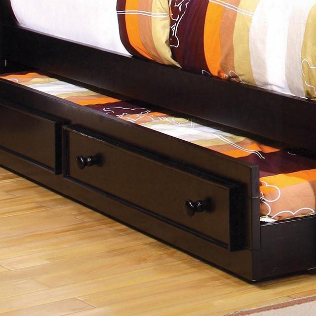 Caspian Collection Cm7920bk-trund 75" Twin Size Trundle With Round Pull Knobs Clean Line Design Solid Wood And Wood Veneer Construction In