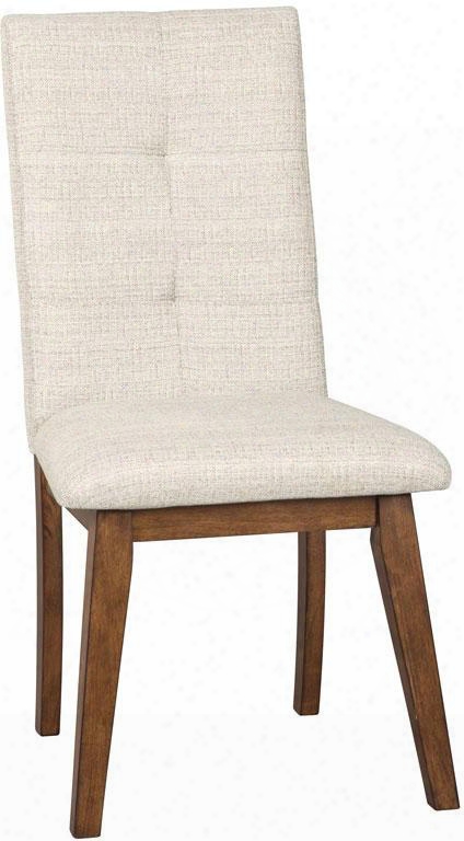 Centiar D372-02 19" Dining Upholstery Side Chair With Stain Resistant Fabric In "nuvella" Stone