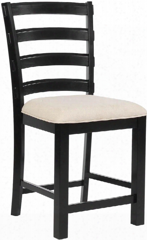 Chandler Collection D1042b17b 22" Counter Stool With Ladder Slatted Back Foot Rest And Rubber Wood Construction In