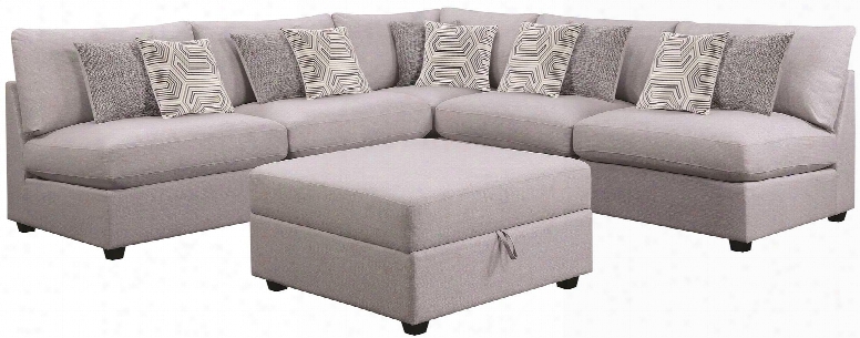 Charlotte Collection 55122122set 2 Pc Sectional Set With Modular Sectional Sofa + Storage Ottoman In Grey