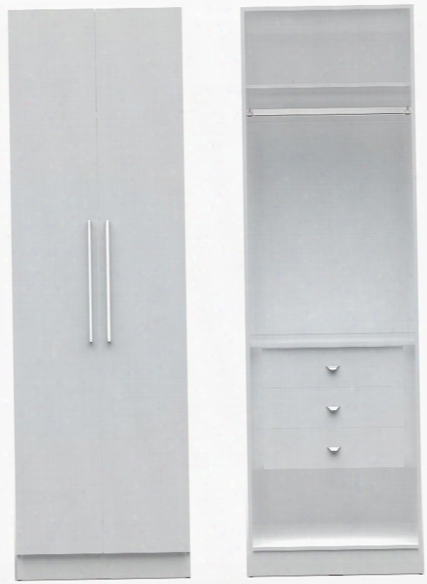 Chelsea 1.0 Collection 2-116552118152 28" Basic Wardrobe Closet With 2 Shelves 3 Drawers And 2 Doors In