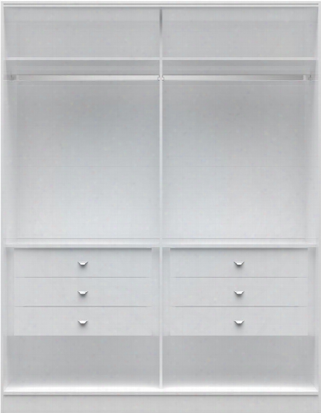 Chelsea 2.0 Collection 117752 70" Wide He/ She Wardrobe With 2 Hanging Rods 6 Drawers And 4 Storage Compartment In