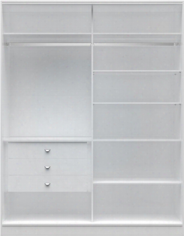 Chelsea 2.0 Collection 117852 70" Wide Full Wardrobe With 2 Hanging Rods 3 Drawers And 8 Adjustable Shelves In