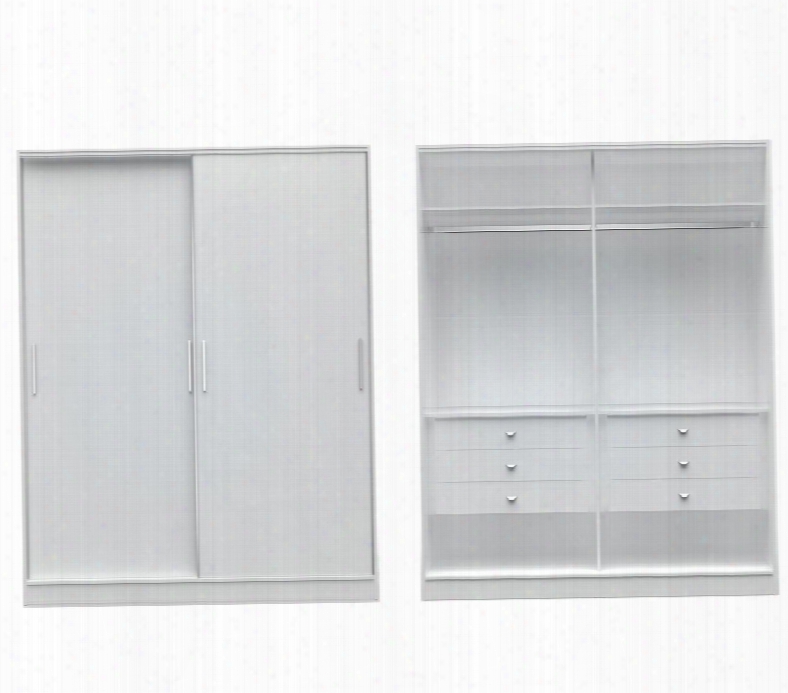 Chelsea 2.0 Collection 2-117752111952 70" Wide He/ She Wardrobe With 4 Shelves 6 Drawers And 2 Sliding Doors In
