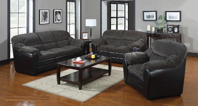 Cnonell Collection 15955set 3 Pc Living Room Set With Sofa + Loveseat + Armchair In Olive Grey And Espresso