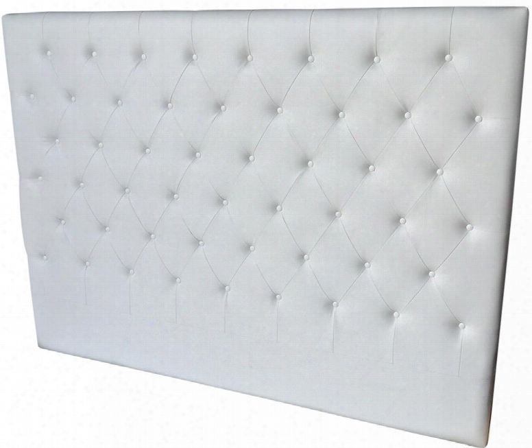 Cozy Collection Cb-a017hb-kw King Size Bed Headboard With Button Tufting Medium-density Fiberboard (mdf) And Eco-leather Upholstery In White