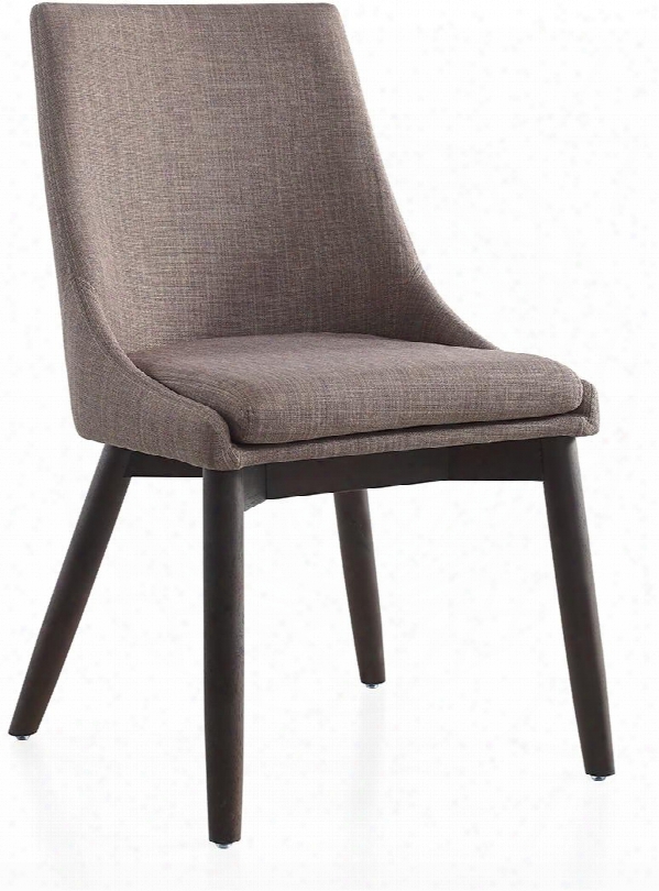 Creek Collection Cb-f3185-gwen 35" Dining Chair With Dark Grey Linen Upholstery And Tapered Legs In Wenge