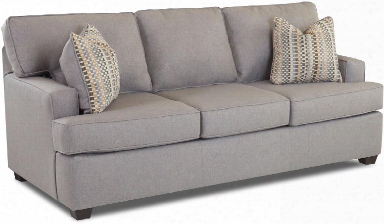 Cruze Collection E92820-s-lp-ms 80" Sofa With Fabric Upholstery Recessed Arms And Block Feet In