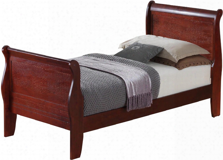 Dana Collection G5100a-tb Twin Size Bed With Crocodile Texture And Wood Veneer In