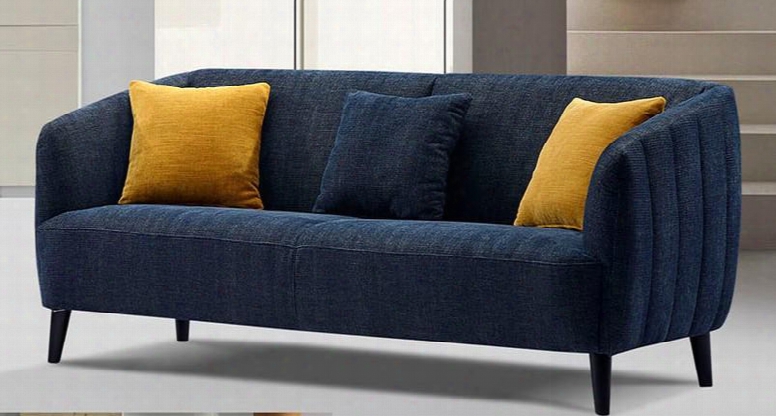 Delucasobu De Luca Midnight Blue Fabric Sofa By Diamond