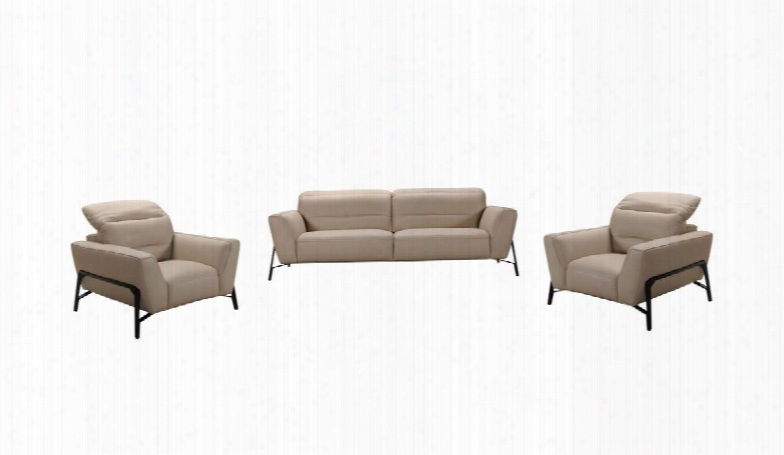 Divani Casa Evora Collection Vgvitb31534-tpe 3-piece Living Room Set With Sofa And 2x Chairs In