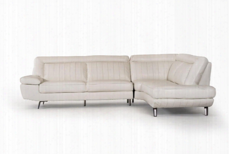 Divani Casa Galway Collection Vgkk5112-wht 118&qupt; 2-piece Leather Sectional Sofa With Left Ar Facing Sofa And Right Arm Facing Chaise In