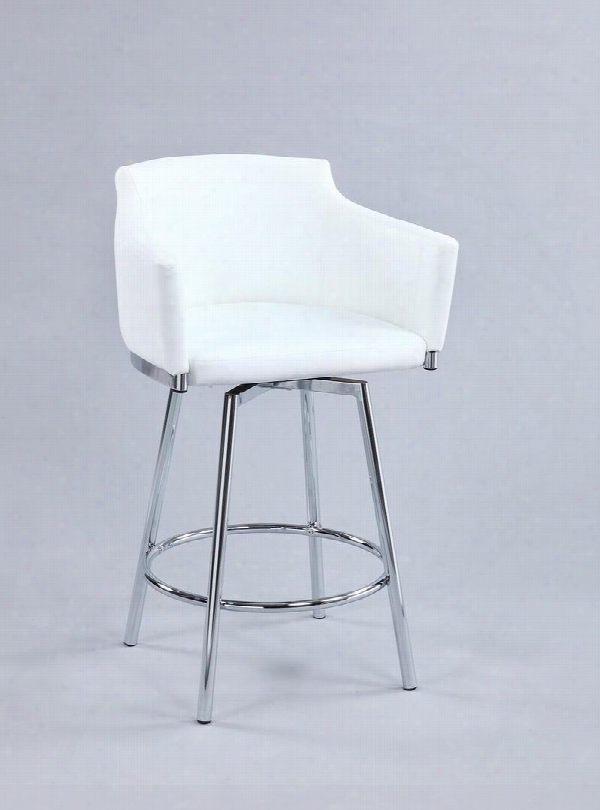 Dusty-bs-wht Club Bar Stool With Memory Swivel In