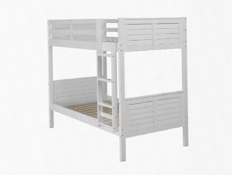 Empire Collection B106 78" Twin Size Bunk Bed With  Option To Separate Sleek Modern Headboard Design And Solid Pine Wood Construction In