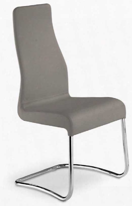 Florence Collection Tc-2004-taupe 35" Dining Chair By Talenti Casa With Chrome Legs Made In Italy And Leather Upholstery In Taupe