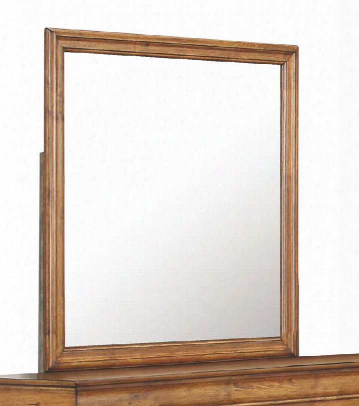 G3100 Collection G3130-m 38" Mirror With Square Shape And Wood Veneers Construction In Light Walnut