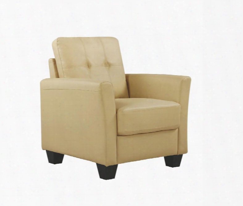 G570 Collection G576-c 39" Armchair With Tapered Legs Track Arms Pocketed Coil Seating Removable Back And Faux Leather Upholstery In Beige