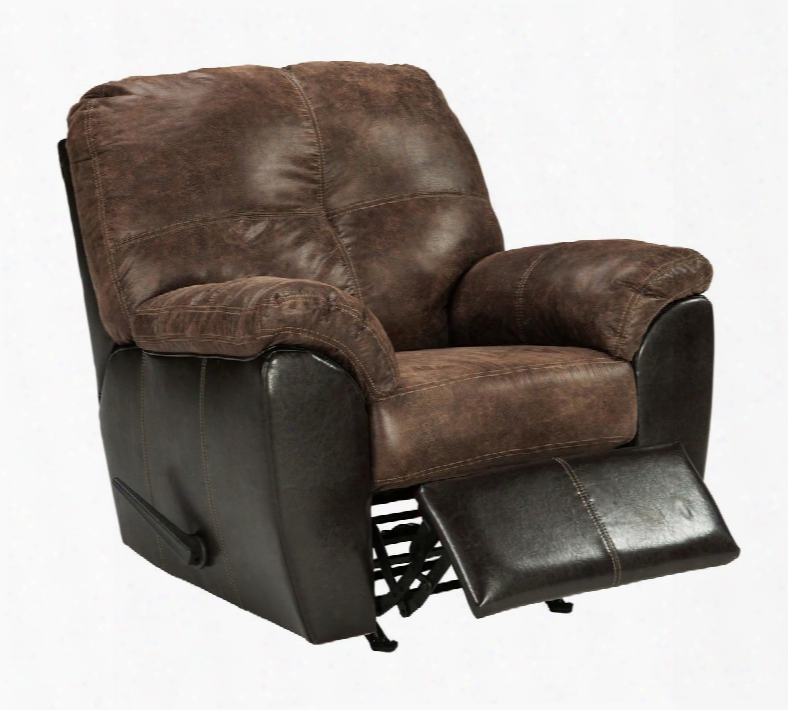 Gregale 9160325 Rocker Recliner With Faux Leather Upholstery Infinite Positions For Comfort And Plush Padded Arms In
