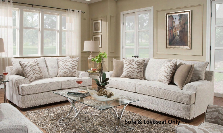 Grenada Collection 6547br032 2 Pc Living Room Set With Sofa + Loveseat In Natural
