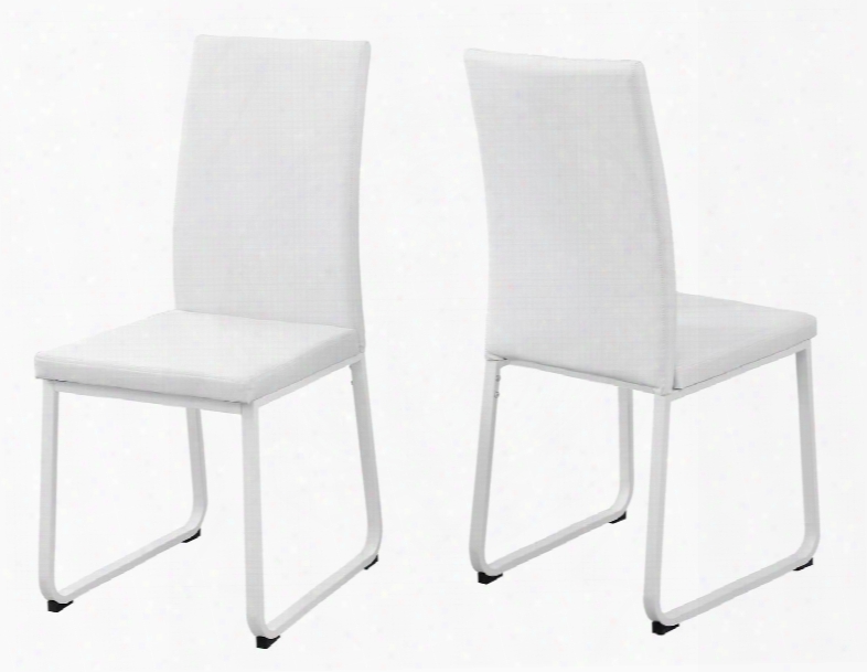 I 1102 Set Of (2) 38" Dining Chair With Leather-look Upholstery And Metal Legs In