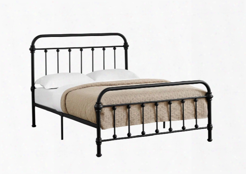 I2636f Full Bed With Metal Tube Frame And Slats In Black - Frame