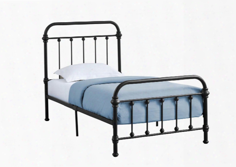 I 2636t Twin Bed With Metal Tube Frame And Slats In Black - Frame