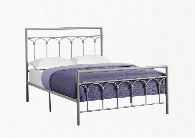 I 2656f Full Bed With Metal Tube Frame And Arch Accents In Silver - Frame