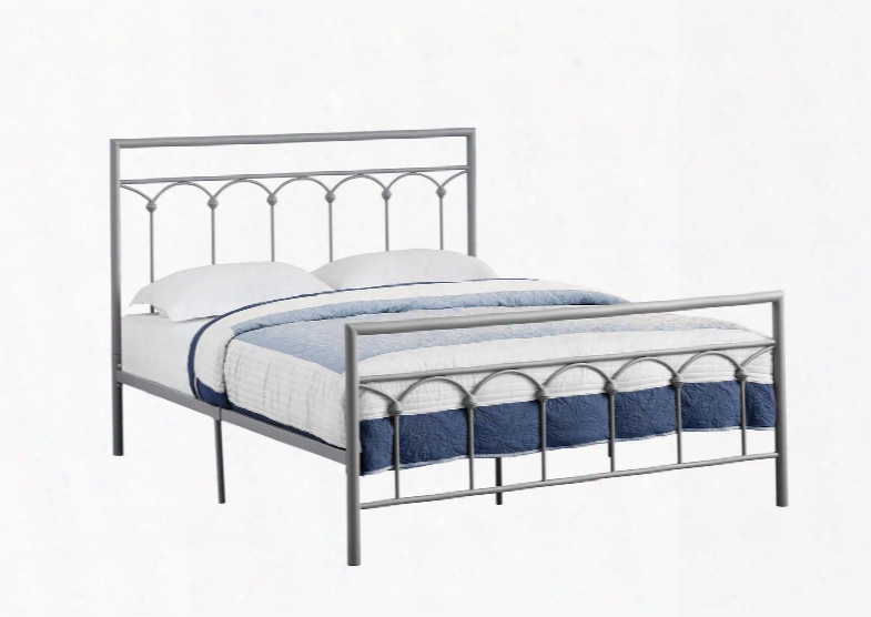 I 2656q Queen Bed With Metal Tube Frame And Arch Accents In Silver - Frame
