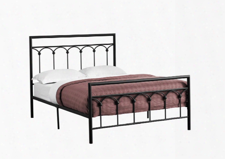 I 2657f Full Bed With Metal Tube Frame And Arch Accents In Black - Frame