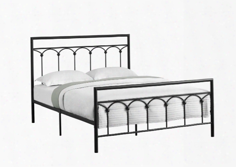 I 2657q Queen Bed With Metal Tube Frame And Arch Accents In Black - Frame