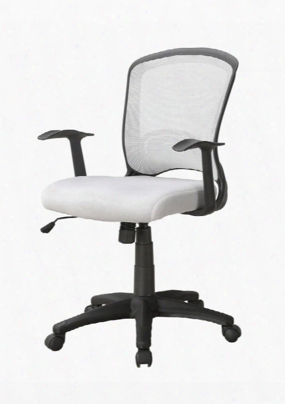 I 7266 40" Office Chair With Mesh Mid-back  Adjustable Height And Grooved Armrest In
