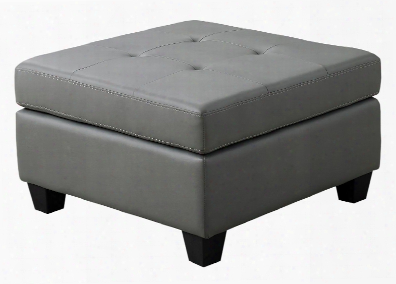 I 8376lg 32" Ottoman With Tufted Top And Plastic Block Fet In Light Grey Bonded