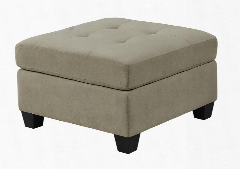 I 8376tp 32" Ottoman With Tufted Top And Plastic Block Feet In Taupe