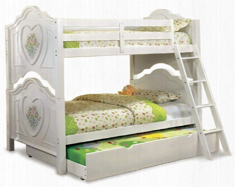 Isabella Iii Collection Cmbk119bedt 2 Pc Bedroom Set With Twin Size Bunk Bed + Trundle In White